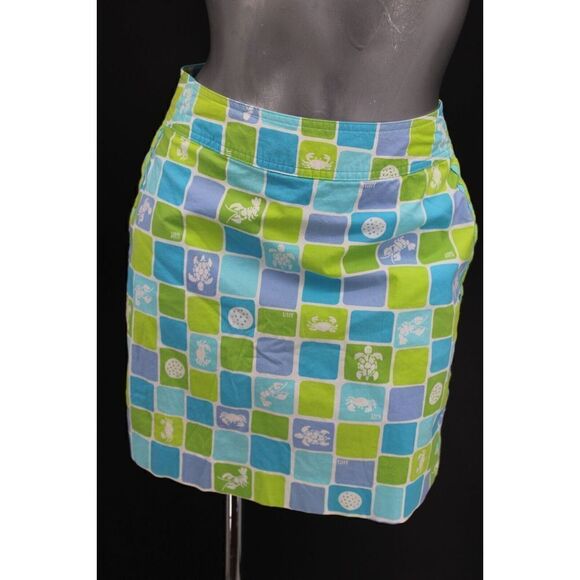 LILLY PULITZER VIA BLUE PERFECT SHOT TENNIS SKORT SIZE 2 MULTICOLOR COTTON BLEND - Picture 1 of 6